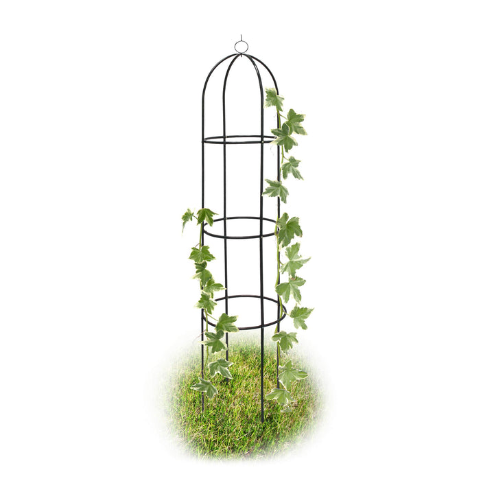 4 x Rankobelisk beschichtetes Metall 190 cm, witterungsbeständige Garten Rankhilfe für Rosen und Blu