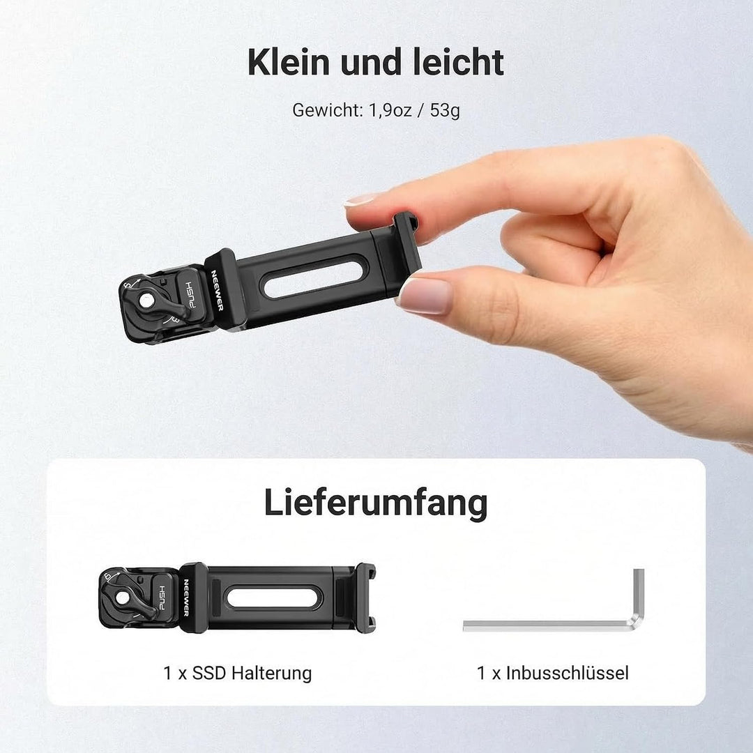 NEEWER Quick Release SSD Halterung für Handykäfig, 55–75mm, PA129, schwarz