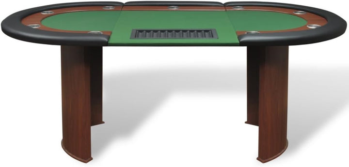 Festnight Pokertisch Spieltisch Casino Poker Tisch bis zu 10 Spieler mit Dealerbereich und Chipablag