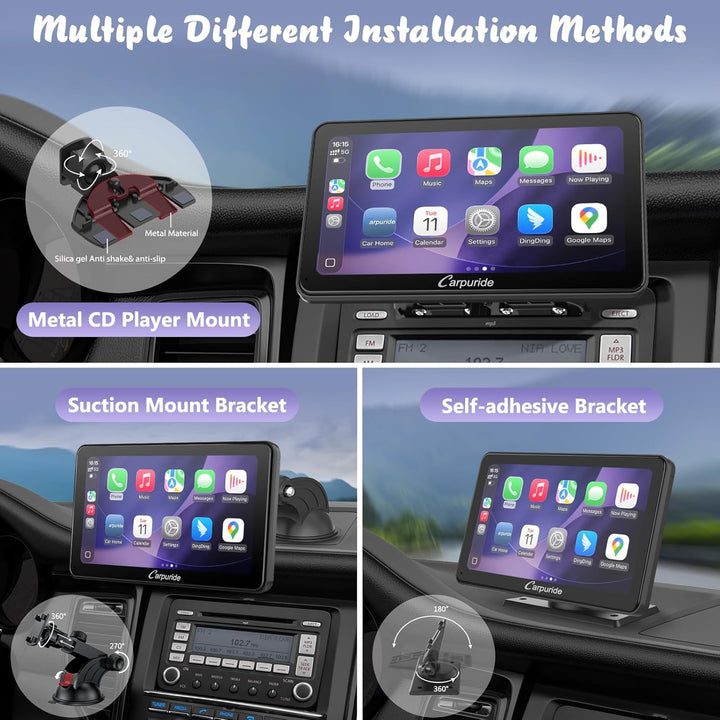 CARPURIDE W701 Pro CarPlay Display 7" Android Auto Bluetooth Transmission | 1080P Touchscreen mit 3