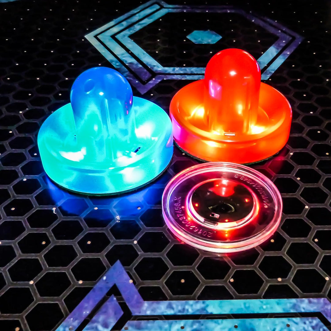 Carromco Airhockey Tisch Fire & Ice - Air hockey Spieltisch mit LED Lichteffekten - LED Air Hockey m