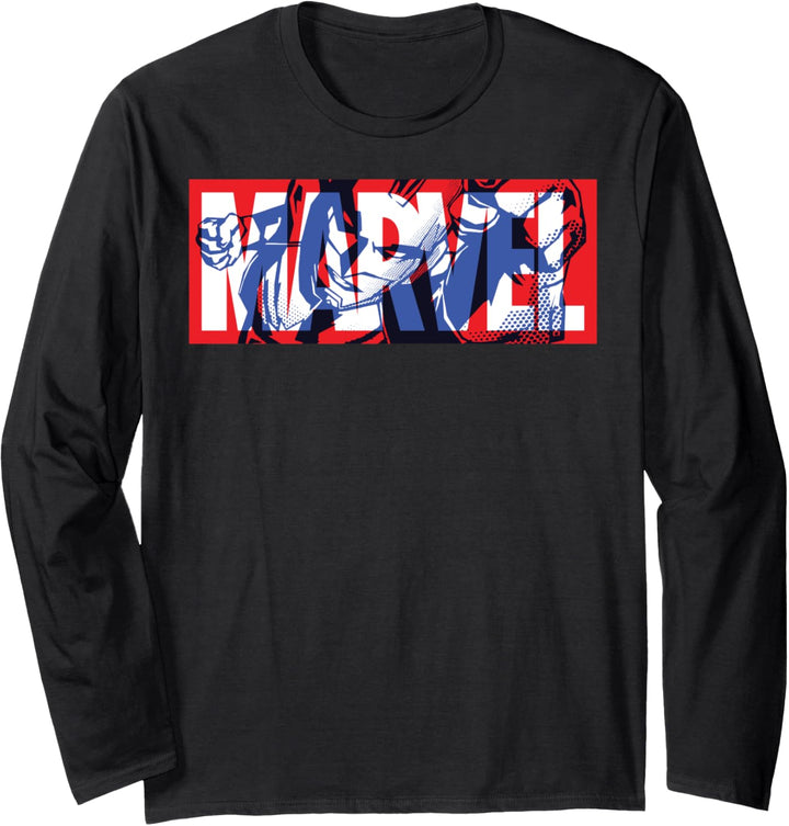 Marvel Captain Marvel Logo Fill Langarmshirt