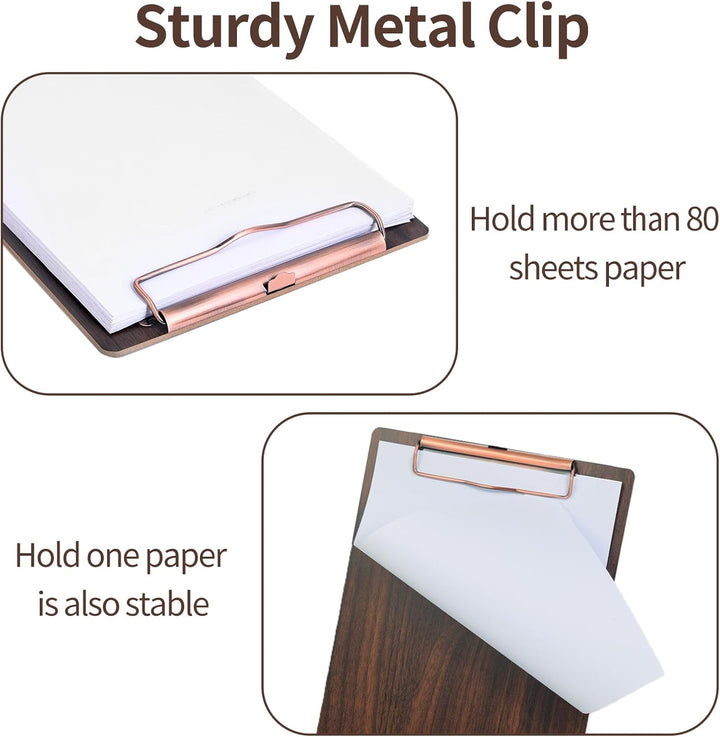 Klemmbrett A5,12 Stück Holz Klemmbretter mit Metalklemme,Schreibbrett Schreibplatte Clipboard A5-12P