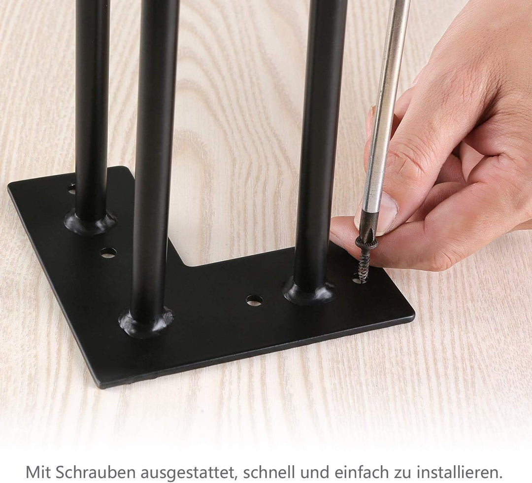 Ikodm 4er Set Hairpin Legs 15CM Haarnadel Tischbeine Tischkufen Esstisch mit Dreifachstab Freie Bode