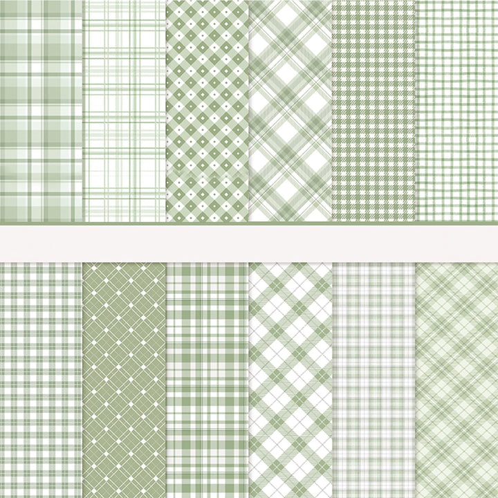 36 Blat Scrapbook Papier 30x30 cm Bastelpapier mit Muster (Grün) | Doppelseitiges Motivpapier Bunt D