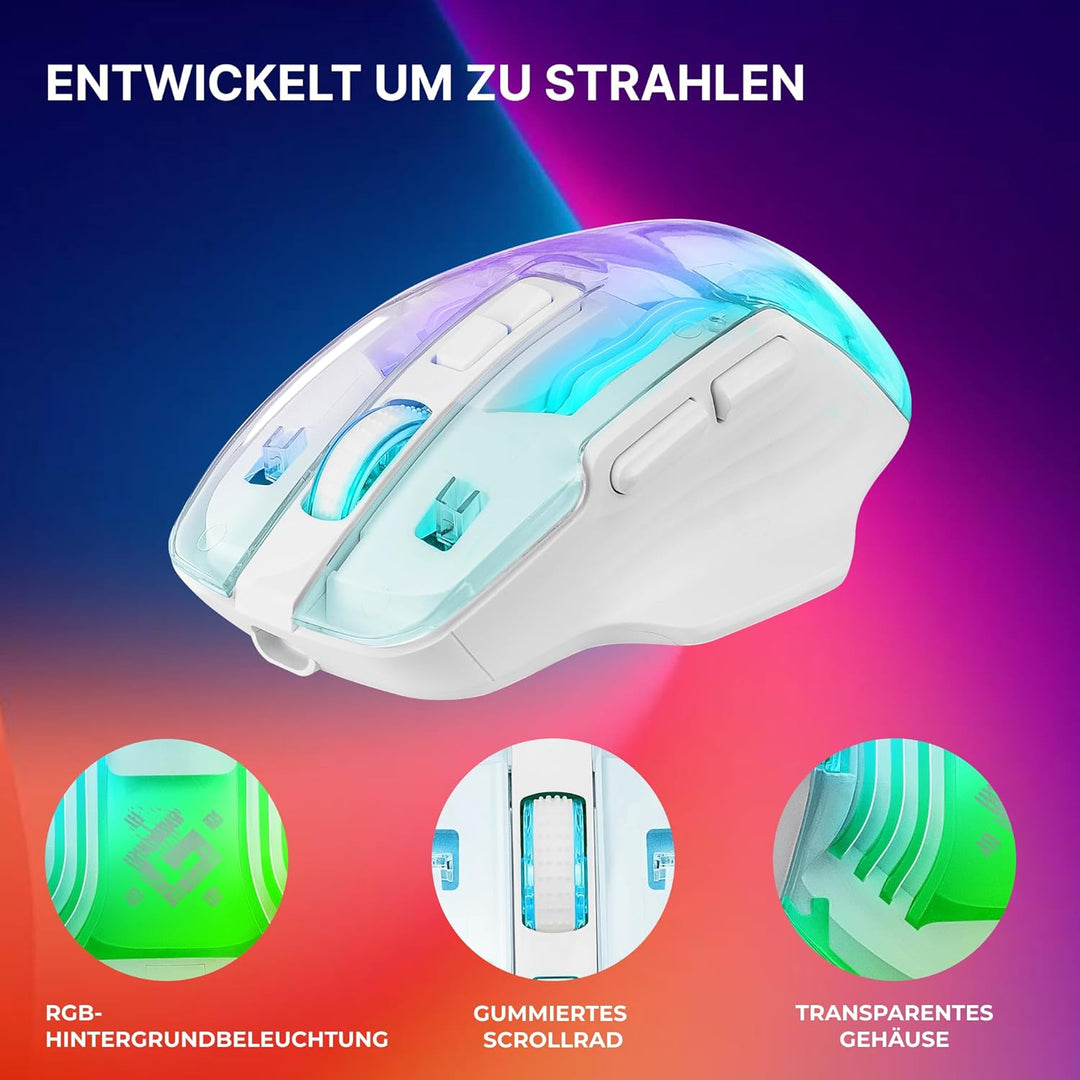 Defender® Astro Elite Kabellose Gaming Maus – 2.4 GHz Wireless, 3200 DPI, RGB, 5 Programmierbare Tas