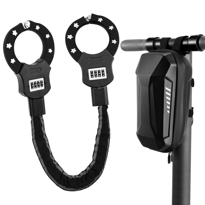 E Scooter Schloss mit Zahlencode, Zahlenschloss für E Scooter, 6mm-Kettenglied Handschellenschloss,