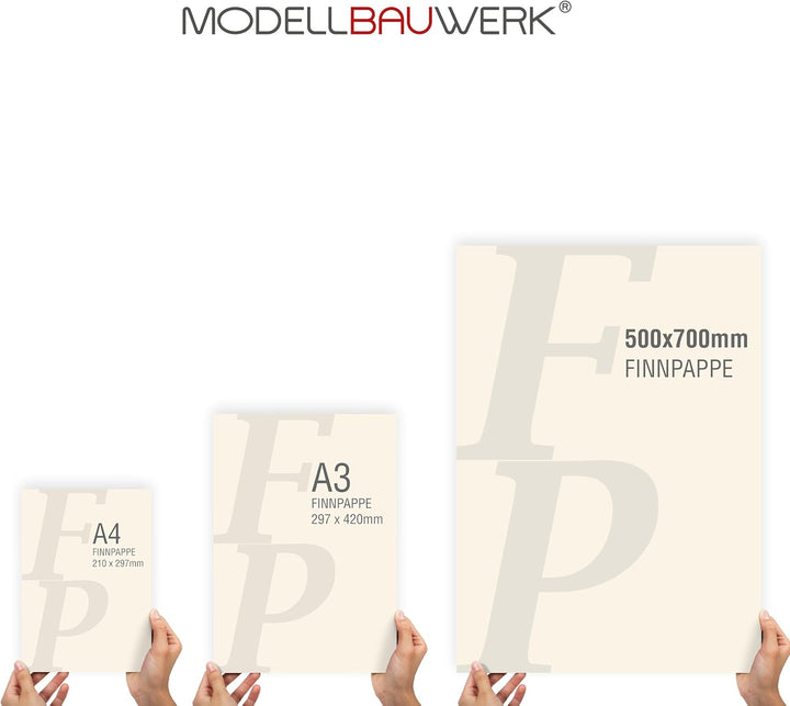 10 Blatt Finnpappe 50x70cm | 1mm Stärke | Modellbauwerk® | für Modellbau und Bastelarbeiten | Archit