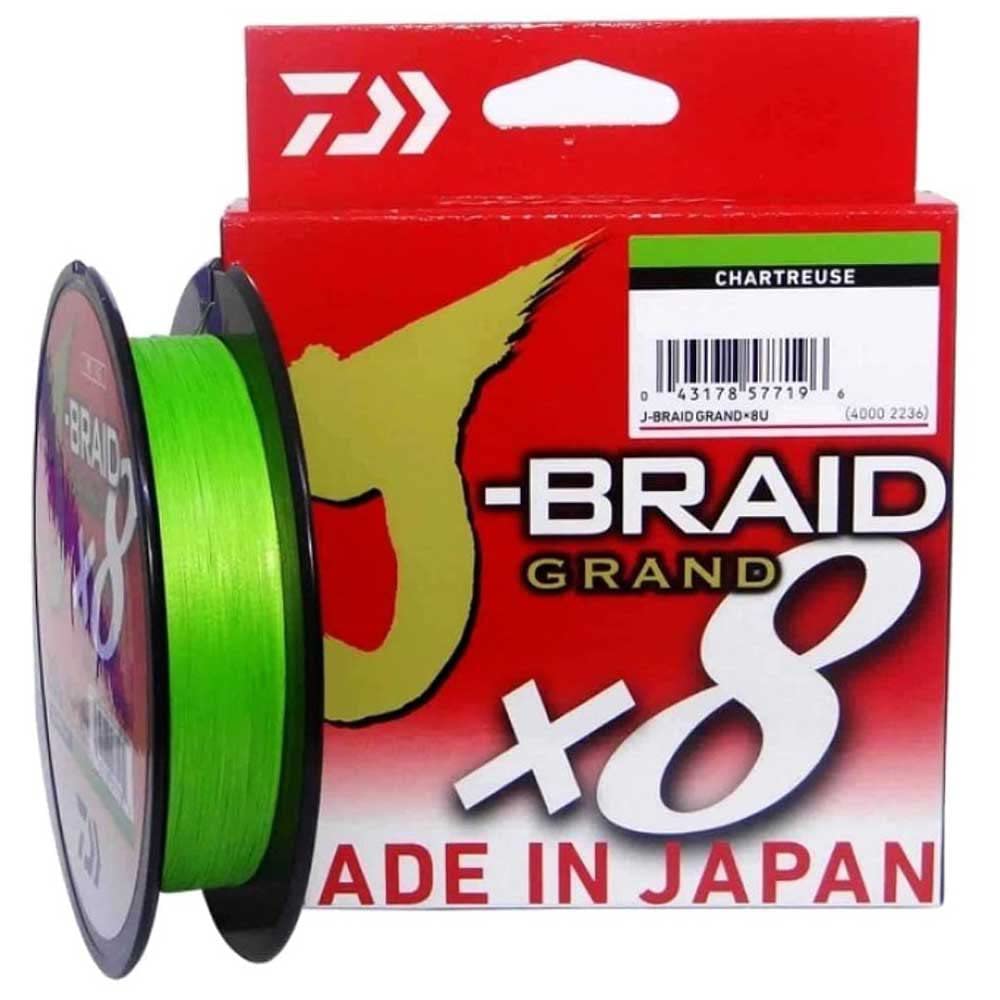 Daiwa J-Braid Grand x8E, 135m Chartreuse, Geflochtene Angelschnur 135m/0.20mm, 135m/0.20mm