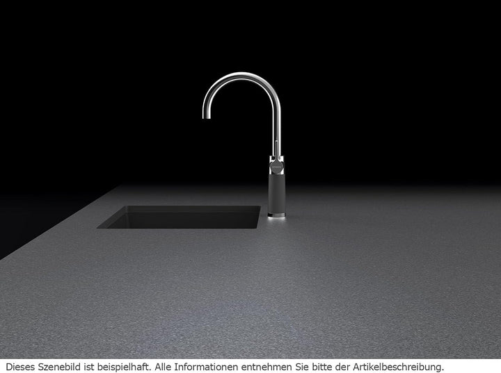 SCHOCK Küchenarmatur SC-520 Nero – Hochdruck Armatur CRISTALITE mit Festauslauf und Standard Norm-An
