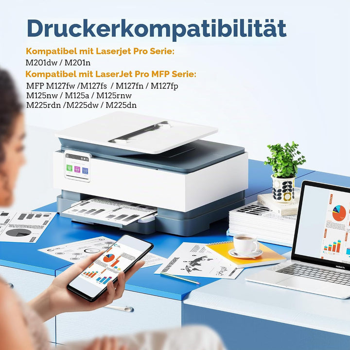 LxTek 83A Toner Kompatibel für HP 83A CF283A für HP Laserjet Pro MFP M125nw M127fw M127fn M225dw M12