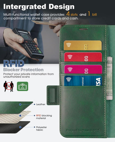 Aktualisierte Version OCASE Hülle Samsung Galaxy Z Fold 5 5G Handyhülle [mit S Pen Halter] [Vorderse