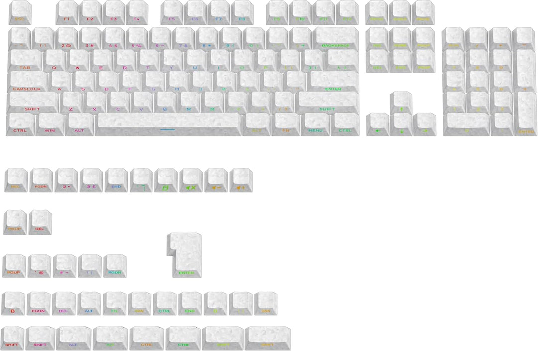 SOLIDEE PBT Double Shot Keycaps Set,Carbon Fiber Forged Textur,Cherry Profil Tastenkappen,141 Tasten