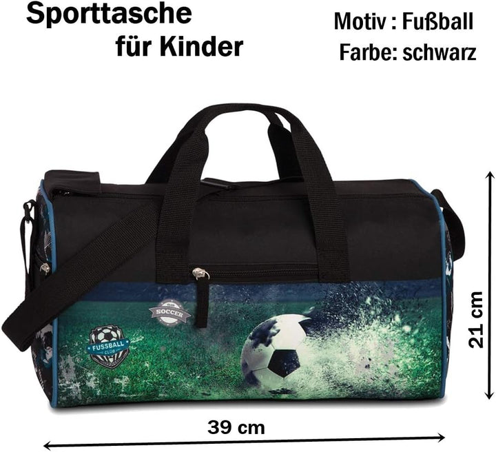 Fabrizio Kindersporttasche Sporttasche Reisetasche Fussball Soccer schwarz