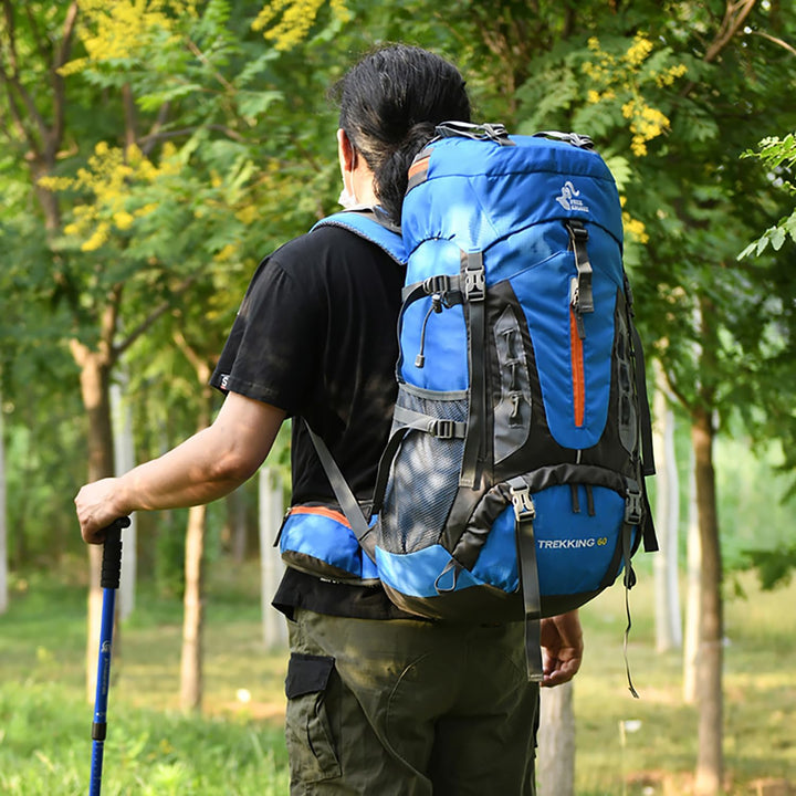 Bseash 60 l wasserdichter leichter Wanderrucksack mit Regenschutz, Outdoor-Sport, Reisen, Tagesrucks