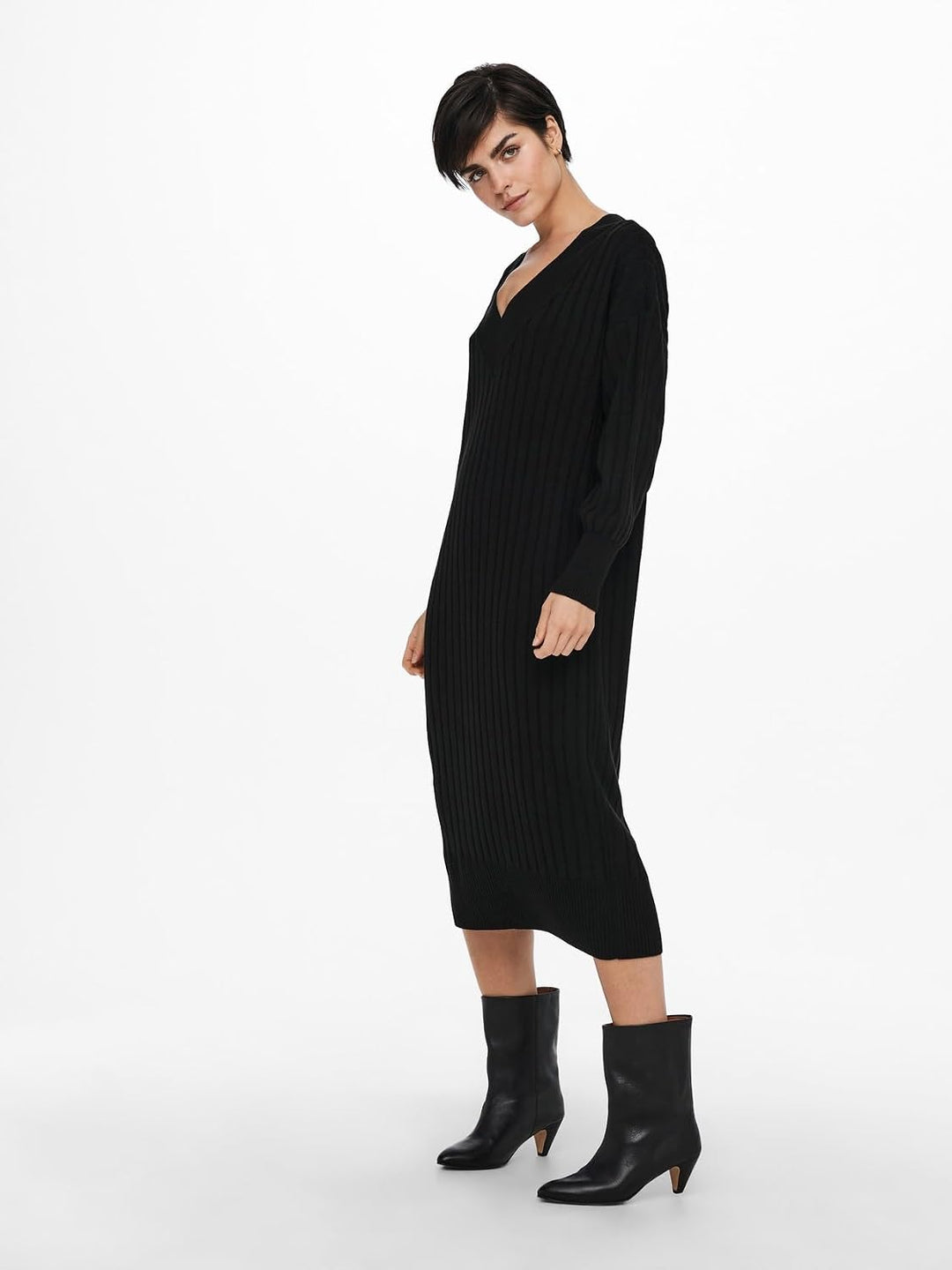 ONLY Female Strickkleid Onlnew Langes Kleid XS Schwarz, XS Schwarz