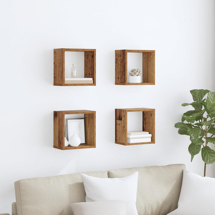 vidaXL Wandregale Altes Holz Massivholz Altholz 26 x 15 x 26 cm Altes Holz 26 x 15 x 26 cm, Altes Ho