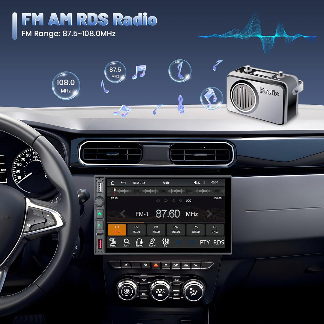 Bluetooth Autoradio 2 Din Kompatibel mit Wireless Carplay Android Auto 7 Zoll Touchscreen Autoradio