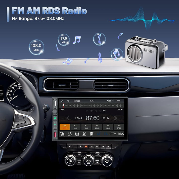 Bluetooth Autoradio 2 Din Kompatibel mit Wireless Carplay Android Auto 7 Zoll Touchscreen Autoradio