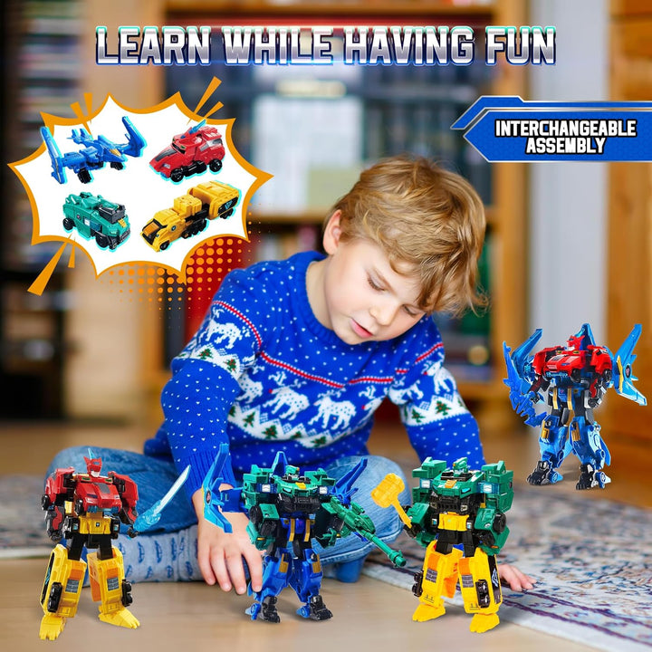 2 in 1 Transforming Roboter Stego Blast Wing, 7,28 Zoll, Roboter Spielzeug für Kinder, Chariot und T