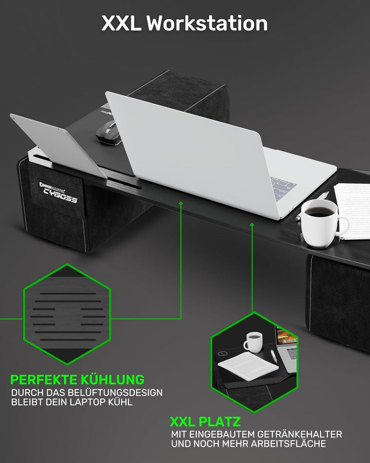 Couchmaster CYBOSS, ergonomischer Laptoptisch für Couch, Sofa und Bett, extra breiter Laptop Tisch f