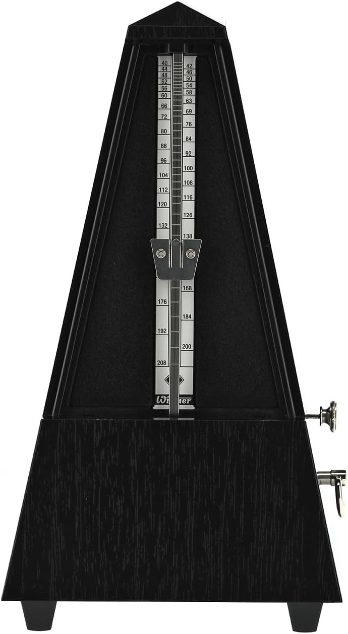 Wittner Metronom 855161 Kunststoffgehäuse mit Glocke Taktell Pyramidenform schwarz, schwarz