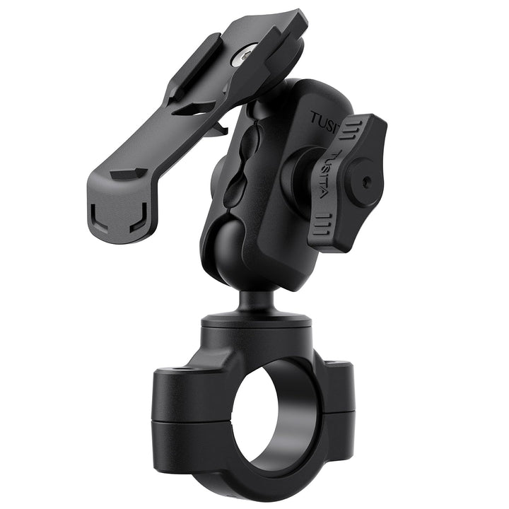 TUSITA Motorrad Halterung Doppelte Steckdose Arm Lenkerbasis Kompatibel mit Garmin Handheld GPS Shor