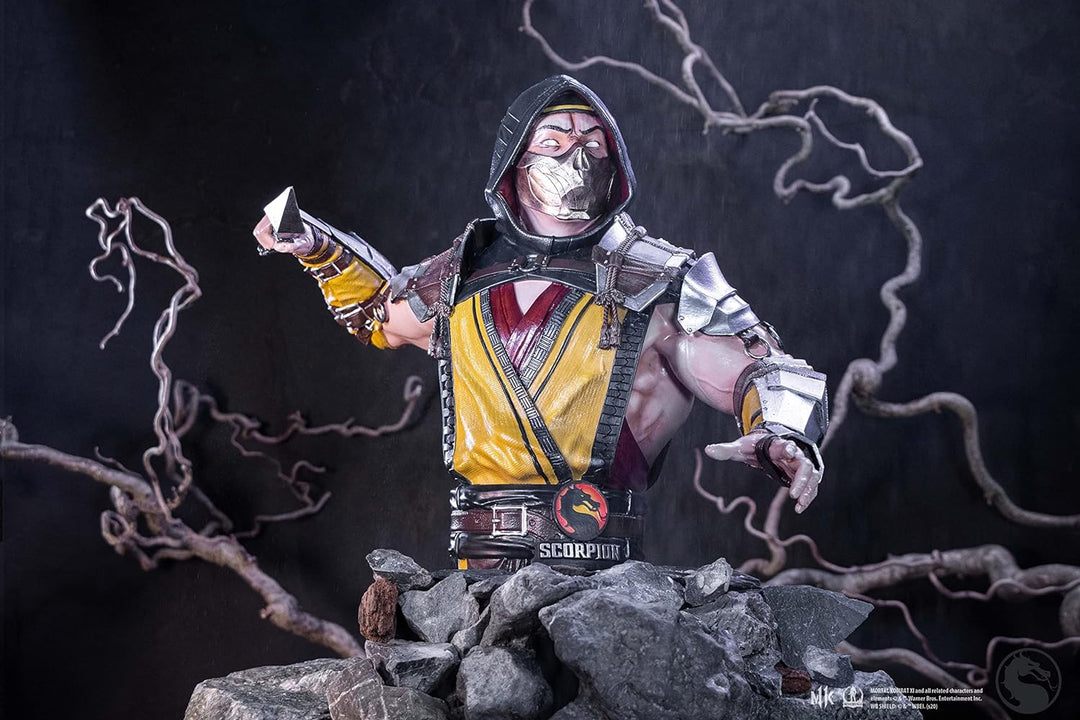 Nemesis Now Offiziell lizenzierte Mortal Kombat Skorpion Büste, gelb, 29,5 cm, Kunstharz