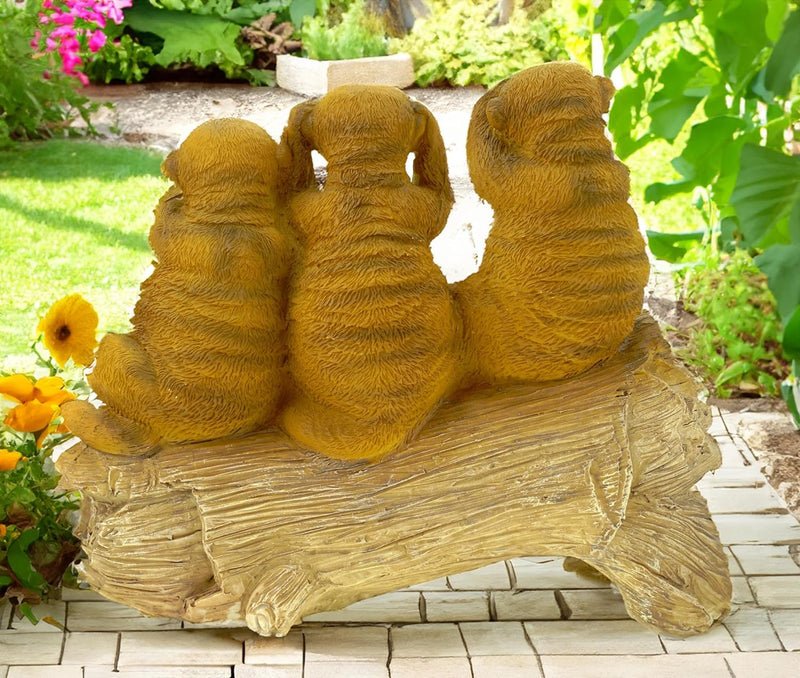 Kremers Schatzkiste Erdmännchen 3 Weisen als Welcome Schild Figur Gartenfigur 24 cm Meercat Tierfigu