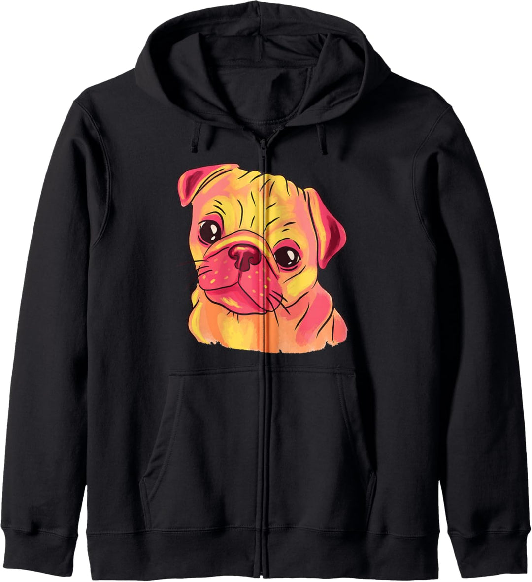 Mops Hund Pug Watercolor Mom Dog Dad Pug Lover Gift Kapuzenjacke