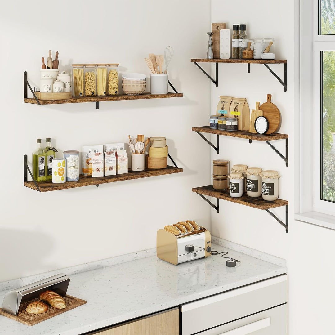 Feihorrm Wandregal 3er Set, Bücherregal Wand, Wandregal Holz, Schweberegal für Wohnzimmer, Schlafzim