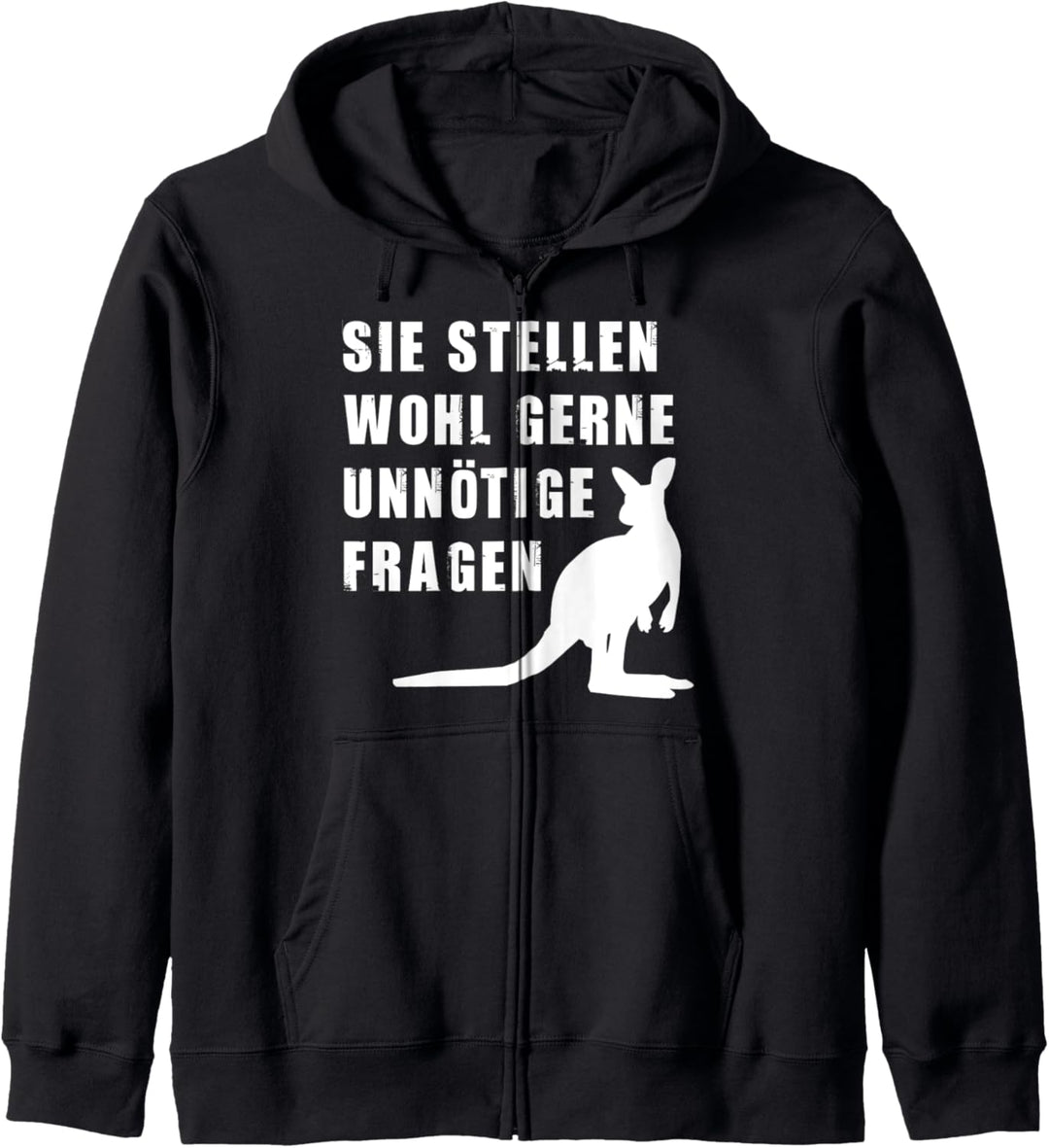 Sie Stellen Wohl Gerne Unnötige Fragen Lustige Känguru Kapuzenjacke