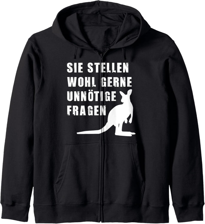 Sie Stellen Wohl Gerne Unnötige Fragen Lustige Känguru Kapuzenjacke