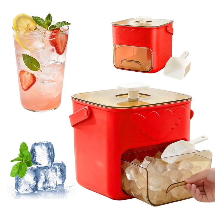 Klein Eiswürfelmaschine, Ice Cube Maker, mit 48 Gitter Eiswürfelform Eiswürfelmaker mit Schublade un
