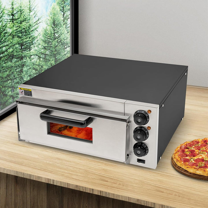 20L Pizzaofen Elektrisch, Pizza Ofen Edelstahl Pizzaofen, Kommerzieller Pizza Ofen 2000W, Pizza-Ofen