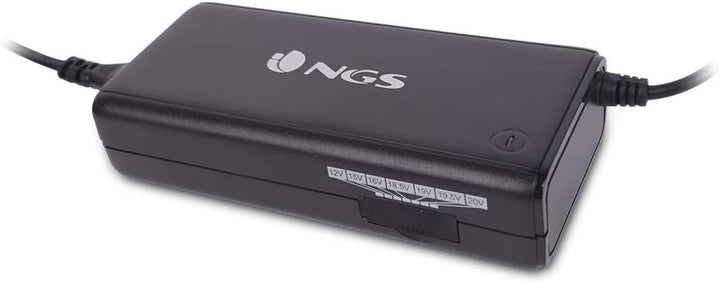 NGS BAN - Manuelles 90W Universal-Laptop-Ladegerät, Ladegerät mit 11 Adaptern, kompatibel mit HP, De