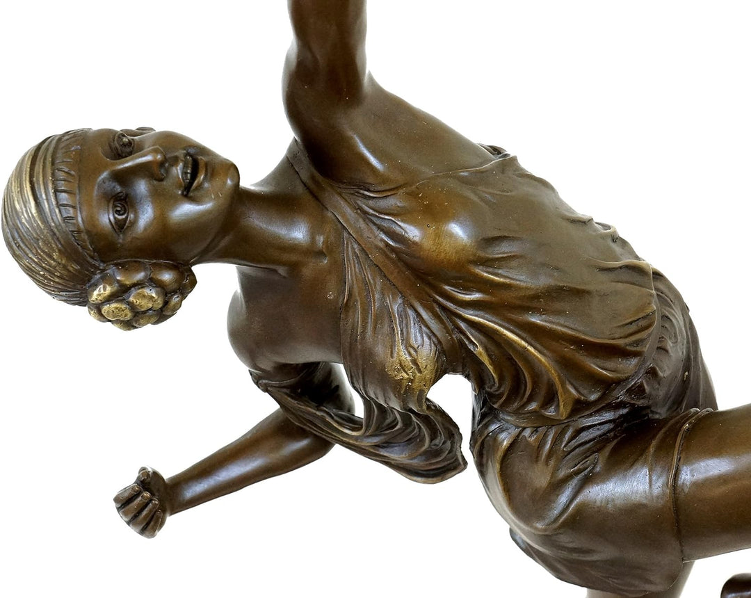 Kunst & Ambiente - Grosse Art Deco Skulptur - XXL Diana mit Bogen Figur - Pierre le Faguays - Bronze