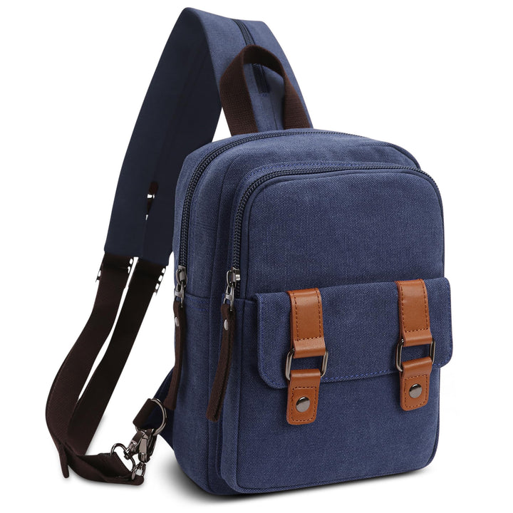 DORRISO Herren Rucksack Damen Klein Tagesrucksäcke Mode Brusttasche Sling Bag Leinwand Schultertasch