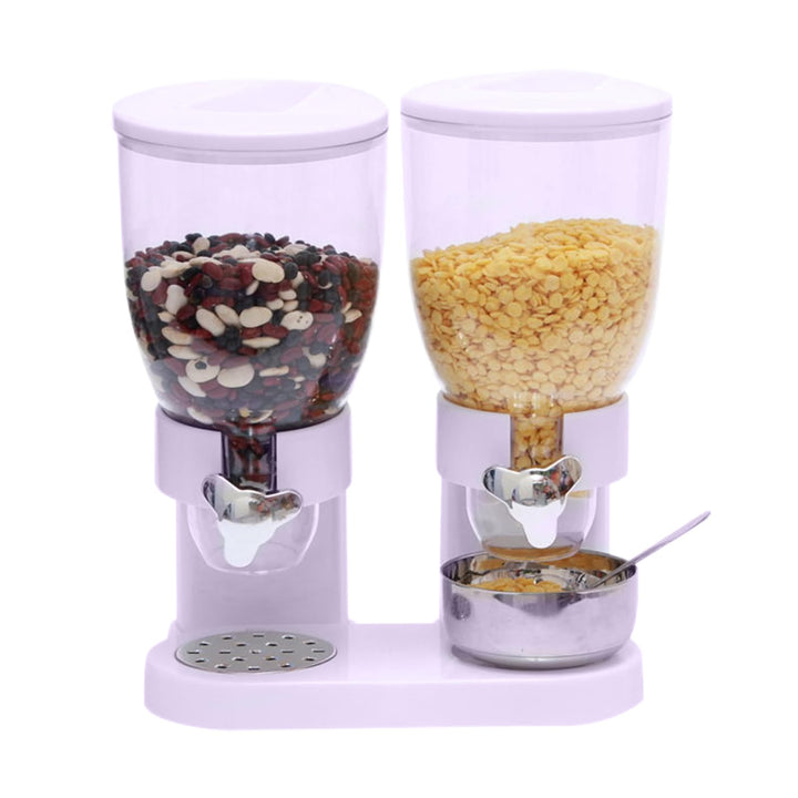 Müslispender Doppelt - Snackspender - Cereal Dispenser, Cornflakes Spender - Doppelspender für Süssi