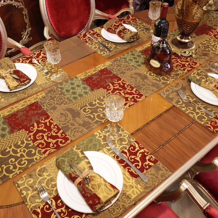 TOPLUXE Tischläufer mit Quasten, Jacquard Tischdecke für Esstisch Urlaub Party Wohnzimmer Dekoration