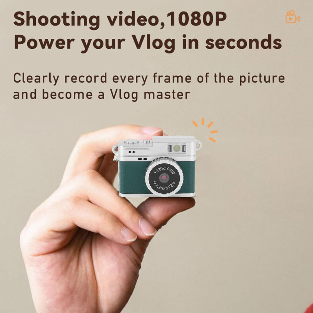 Topiky Kleine Retro Digitalkamera, 1080p FHD 0,96 Zoll Kamera Schlüsselbund, Tragbare Digitalkamera