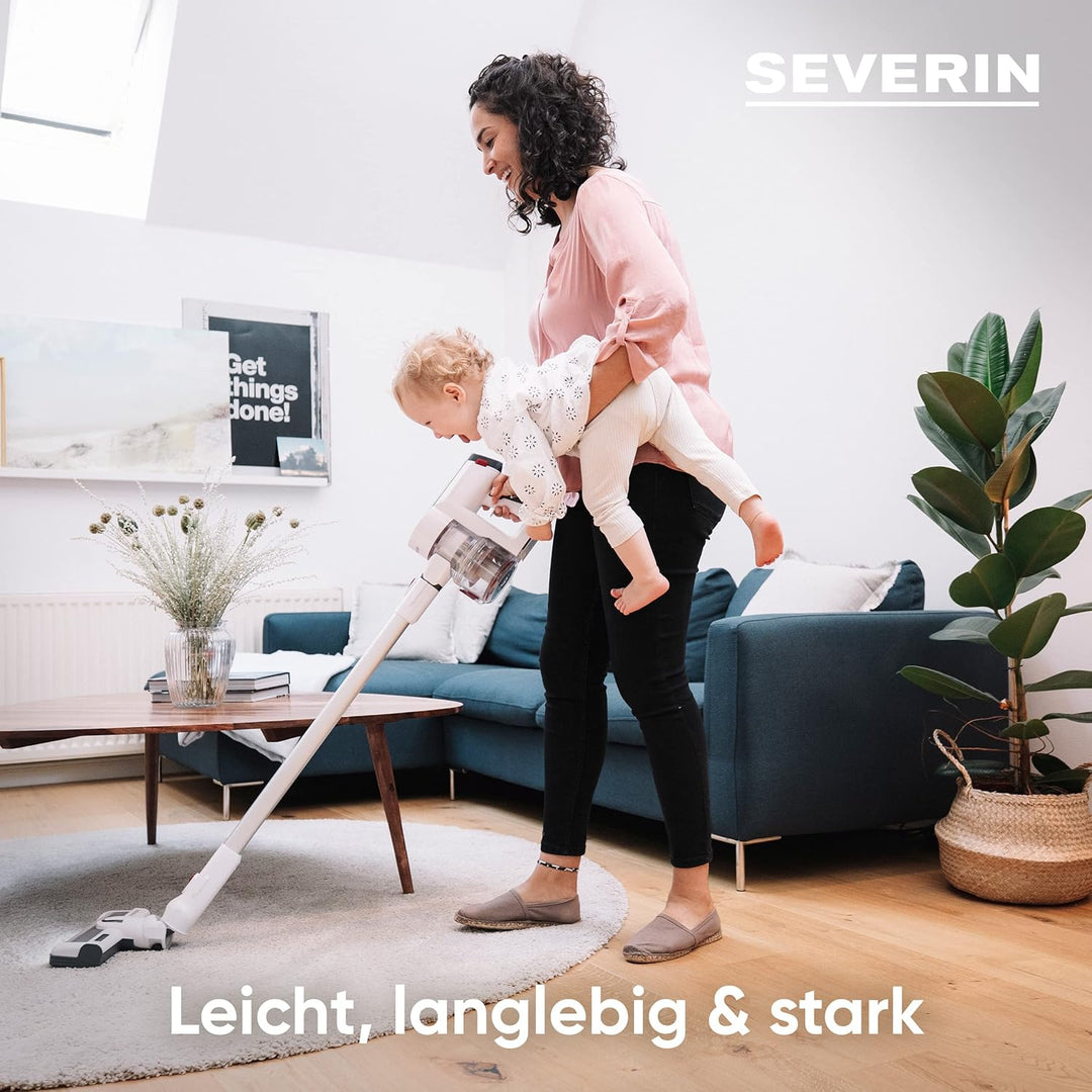 SEVERIN 2-in-1 Stiel- und Handstaubsauger, leistungsstarker Akku Staubsauger für Tierhaare, kabellos
