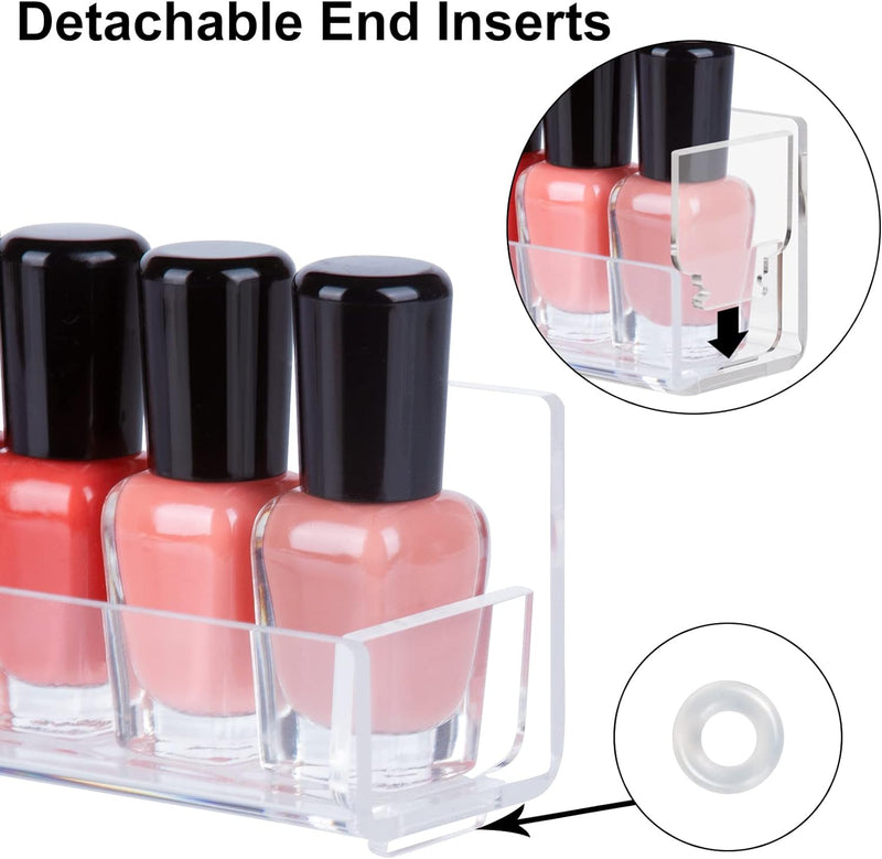 AMEITECH Nagellack-Halter aus Acryl, transparent, Wandmontage, für 90 Flaschen, Nagellack-Organizer