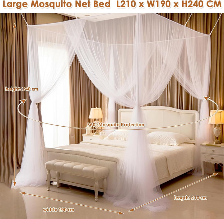 Moskitonetz Doppelbett und Einzelbett - 1.9 m x 2.1 m x 2.4 m Moskitonetze für Doppelbett und Einzel
