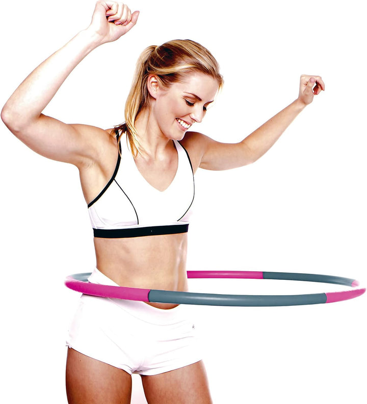 John Gym Wave Fitnessring Fitnessreifen Hula Hoop Reifen Ring Softgrip zerlegbar mit Clicksystem, 32