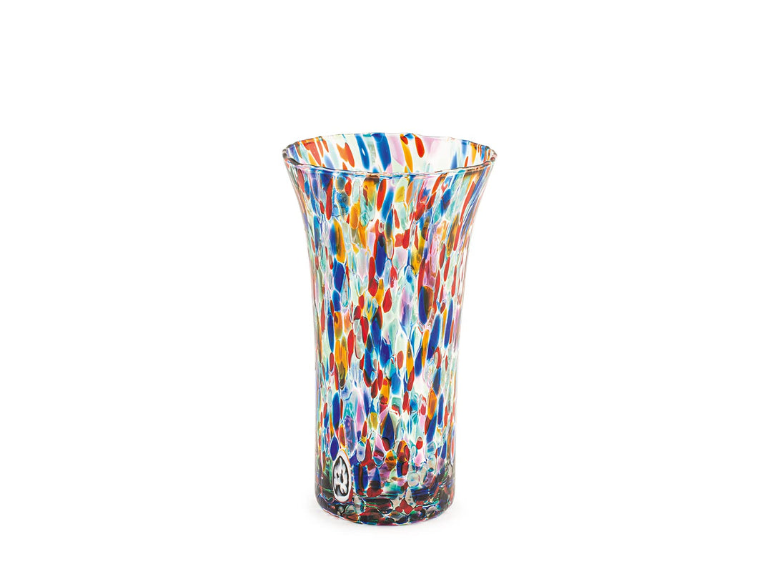 H&h vaso veneziano in vetro svasato decorato cm 21 Vase 21 cm, Vase 21 cm