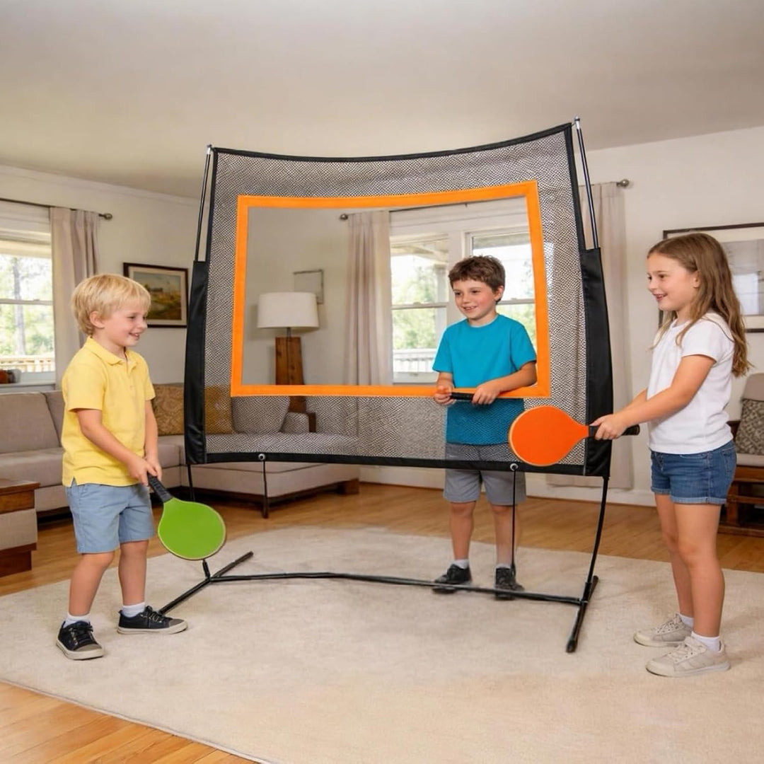 Tennisnetz mit Zubehör, Schwarz, 12,8 m x 1,07 m, Polyethylen und Nylon, Stützstangen inklusive