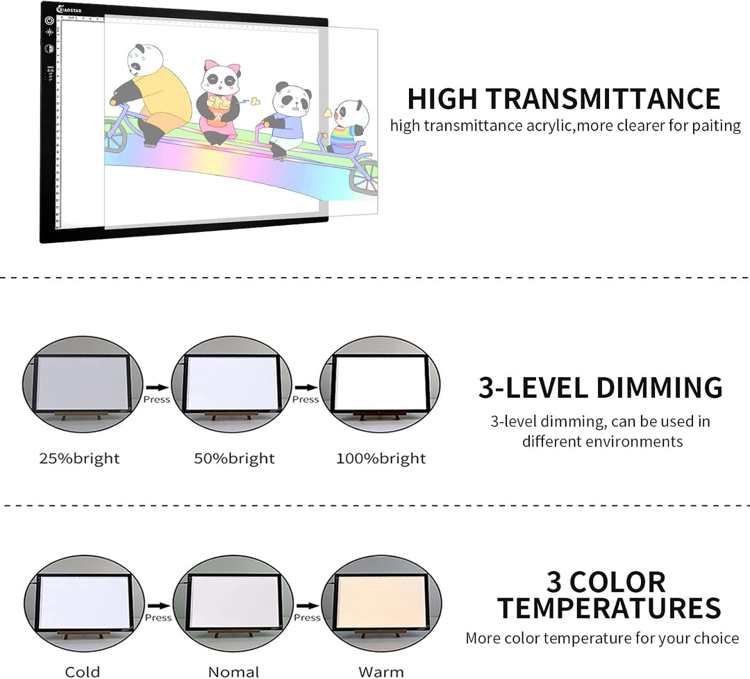 XIAOSTAR A3 Led Licht Pad Leuchttisch, Smart Tracing mit Sperrbildschirm und Timing-Set, einstellbar