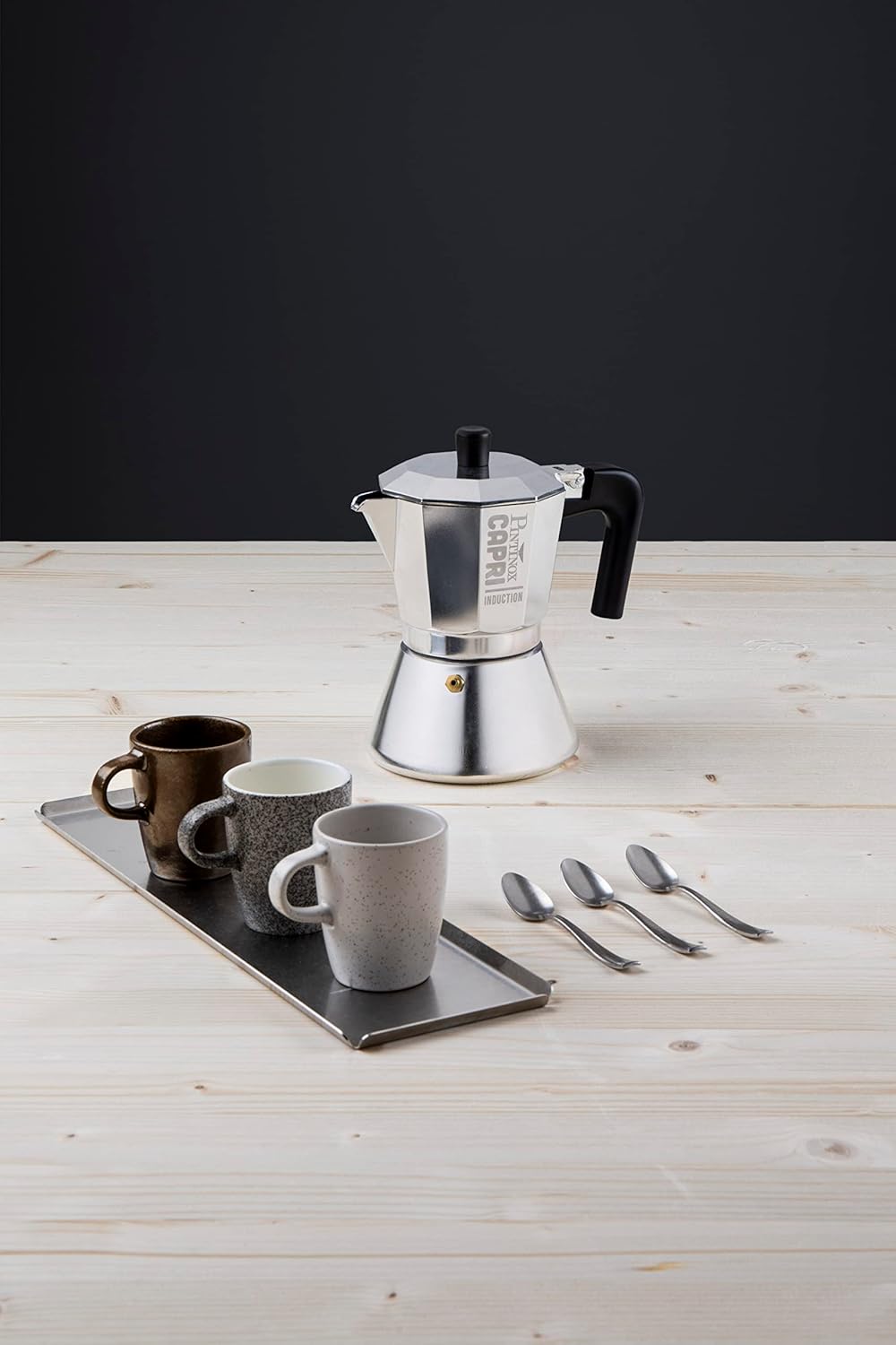 PINTINOX Capri Full Induction, Espressokocher für 6 Tassen aus Aluminium, geeignet für alle Herdarte