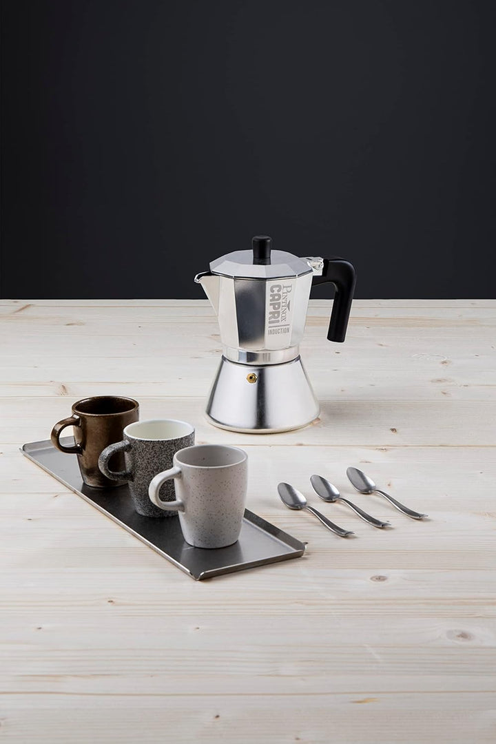 PINTINOX Capri Full Induction, Espressokocher für 6 Tassen aus Aluminium, geeignet für alle Herdarte